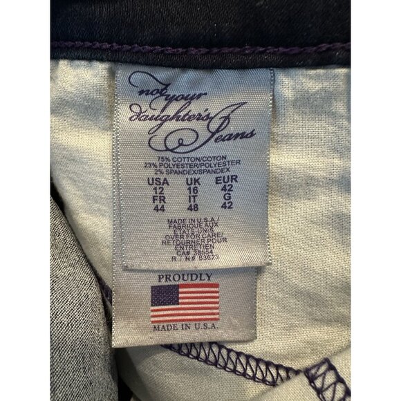 Not Your Daughter's Jeans Marilyn Straight DARK BLUE Indigo Size 12 x 31" Inseam - Picture 6 of 6